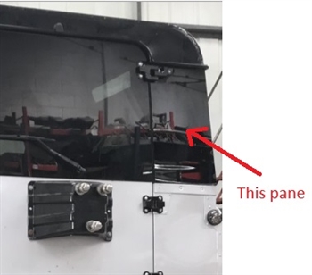 Perspecx Rear Window RH Small rear Panoramic Glass Pane - SP 4x4